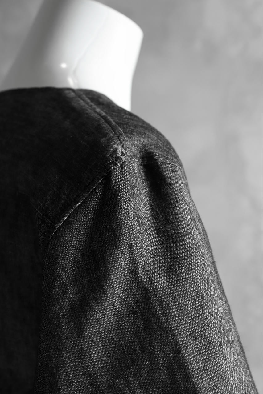 N/07 exclusive Henley Tunica Top [ Pure Linen Weave ] (BLACK) - Image 20