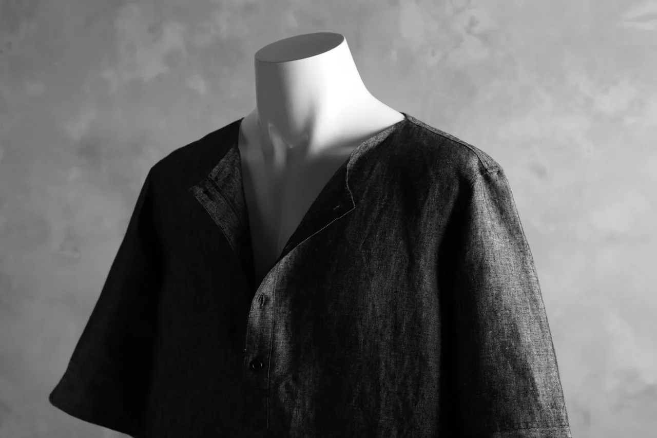 N/07 exclusive Henley Tunica Top [ Pure Linen Weave ] (BLACK) - Image 21