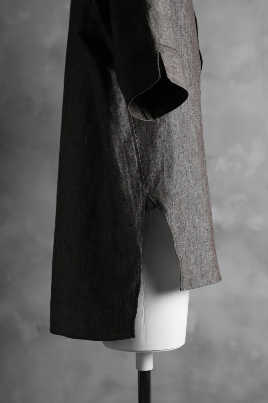 N/07 exclusive Henley Tunica Top [ Pure Linen Weave ] (BROWN) - Image 13