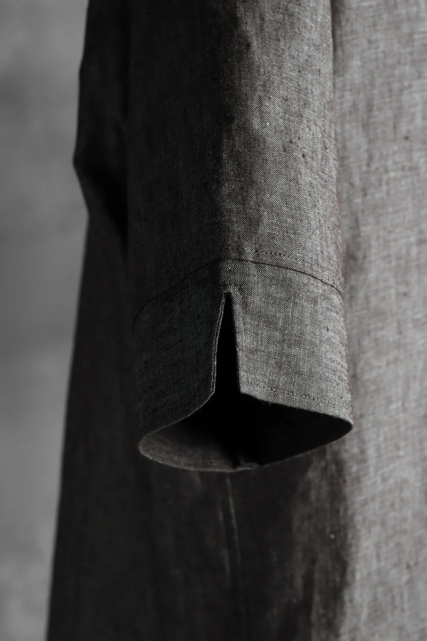 N/07 exclusive Henley Tunica Top [ Pure Linen Weave ] (BROWN) - Image 15