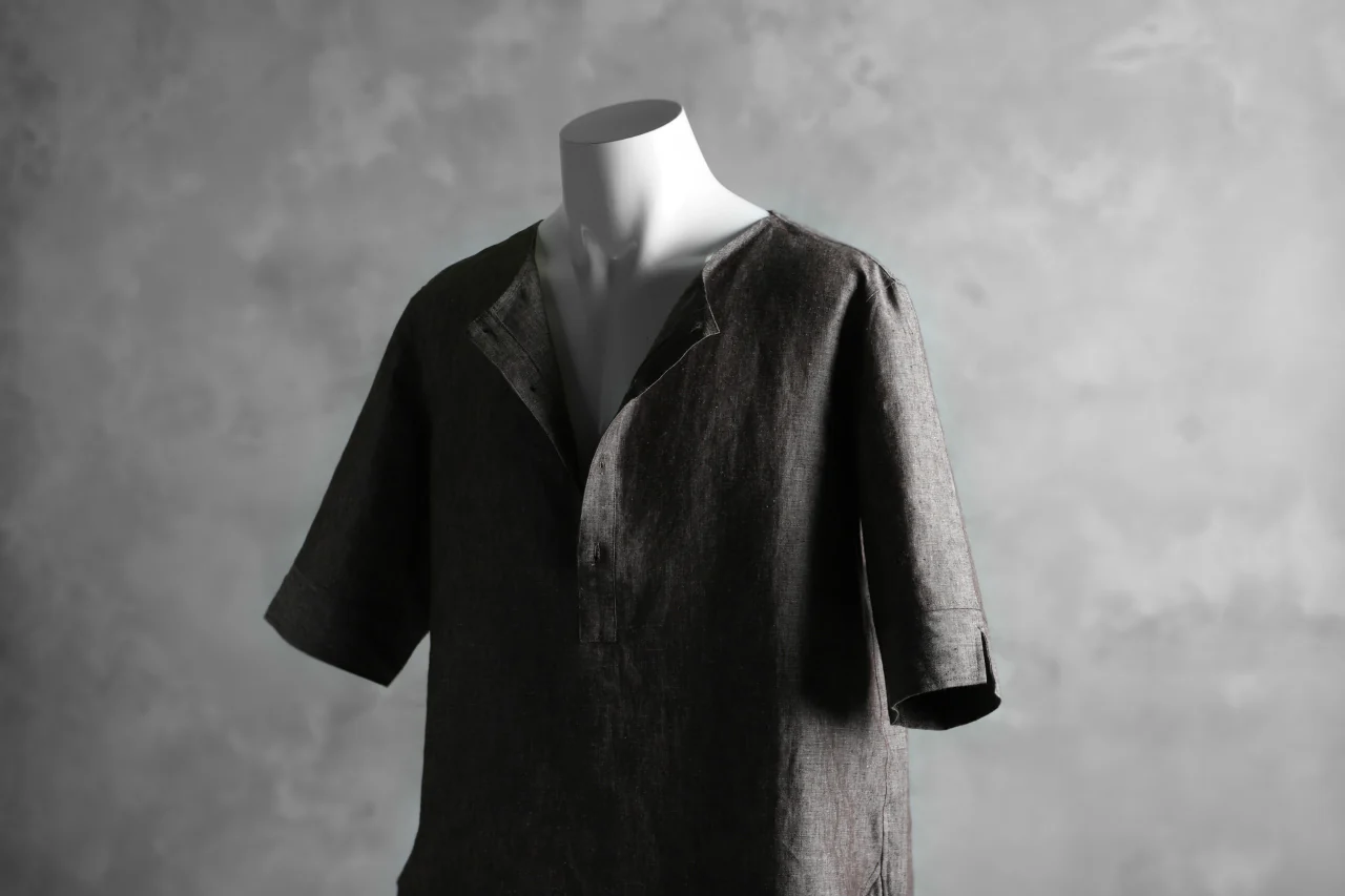N/07 exclusive Henley Tunica Top [ Pure Linen Weave ] (BROWN) - Image 21