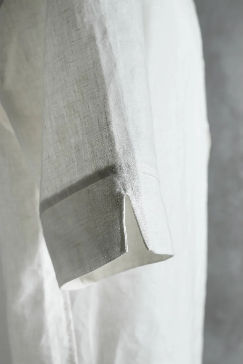 N/07 exclusive Henley Tunica Top [ Pure Linen Weave ] (WHITE) - Image 10