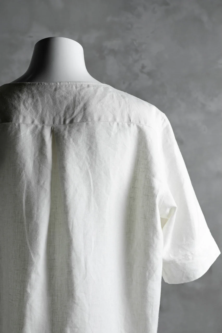 N/07 exclusive Henley Tunica Top [ Pure Linen Weave ] (WHITE) - Image 12