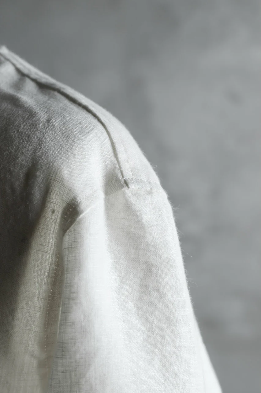 N/07 exclusive Henley Tunica Top [ Pure Linen Weave ] (WHITE) - Image 13