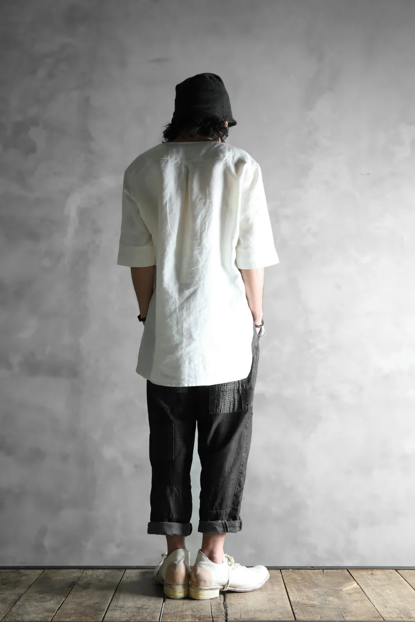 N/07 exclusive Henley Tunica Top [ Pure Linen Weave ] (WHITE) - Image 24