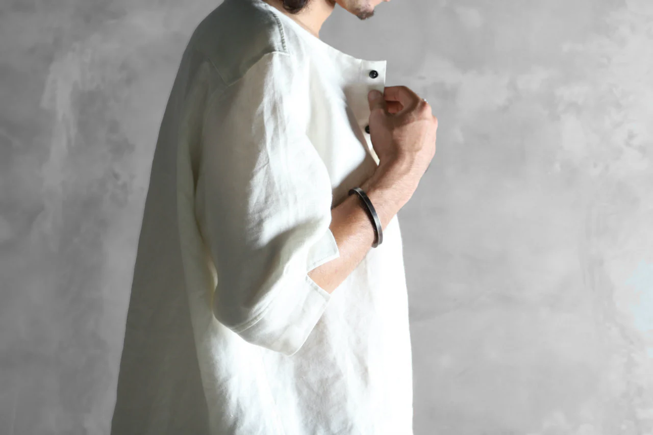 N/07 exclusive Henley Tunica Top [ Pure Linen Weave ] (WHITE) - Image 27