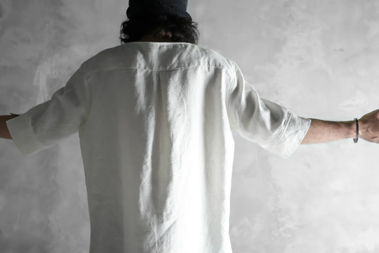N/07 exclusive Henley Tunica Top [ Pure Linen Weave ] (WHITE) - Image 28