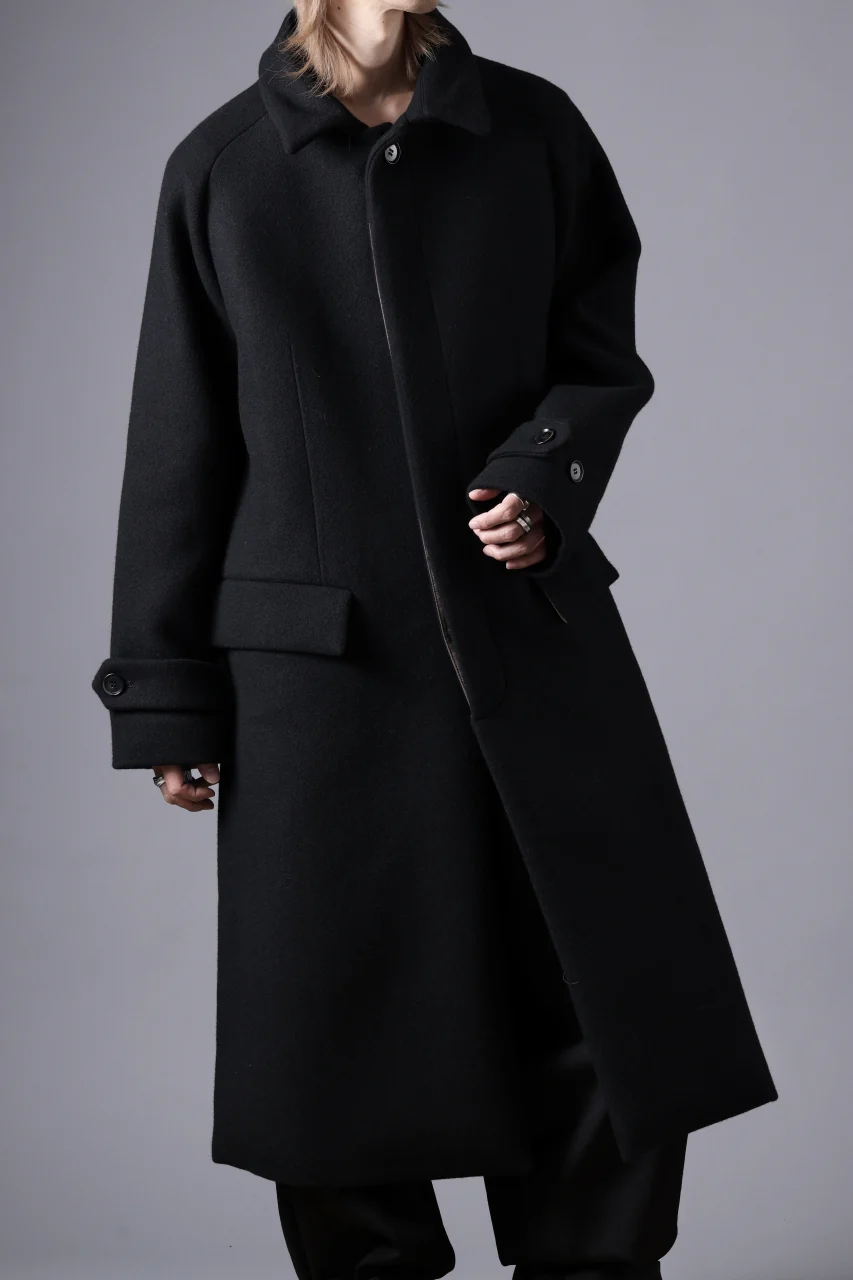 N/07 exclusive MAC COAT "外套" / VIRGIN WOOL MELTON (BLACK) - Image 4