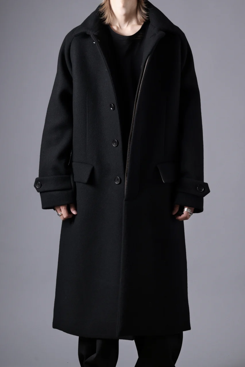 N/07 exclusive MAC COAT "外套" / VIRGIN WOOL MELTON (BLACK) - Image 7