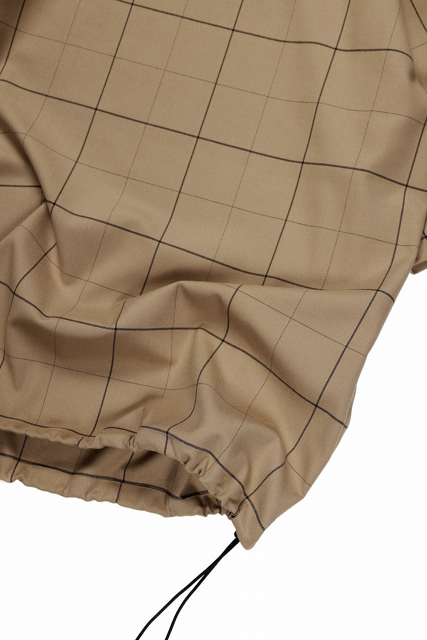N/07 exclusive MOCK NECK HALF SLEEVE PULLOVER / WINDOWPANE CHECK TR TWILL (BEIGE) - Image 10