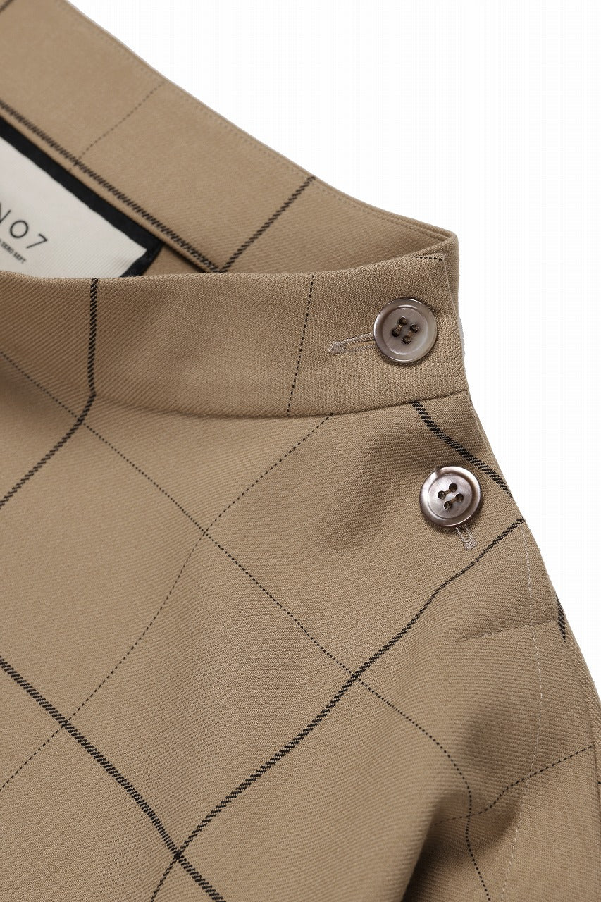 N/07 exclusive MOCK NECK HALF SLEEVE PULLOVER / WINDOWPANE CHECK TR TWILL (BEIGE) - Image 7