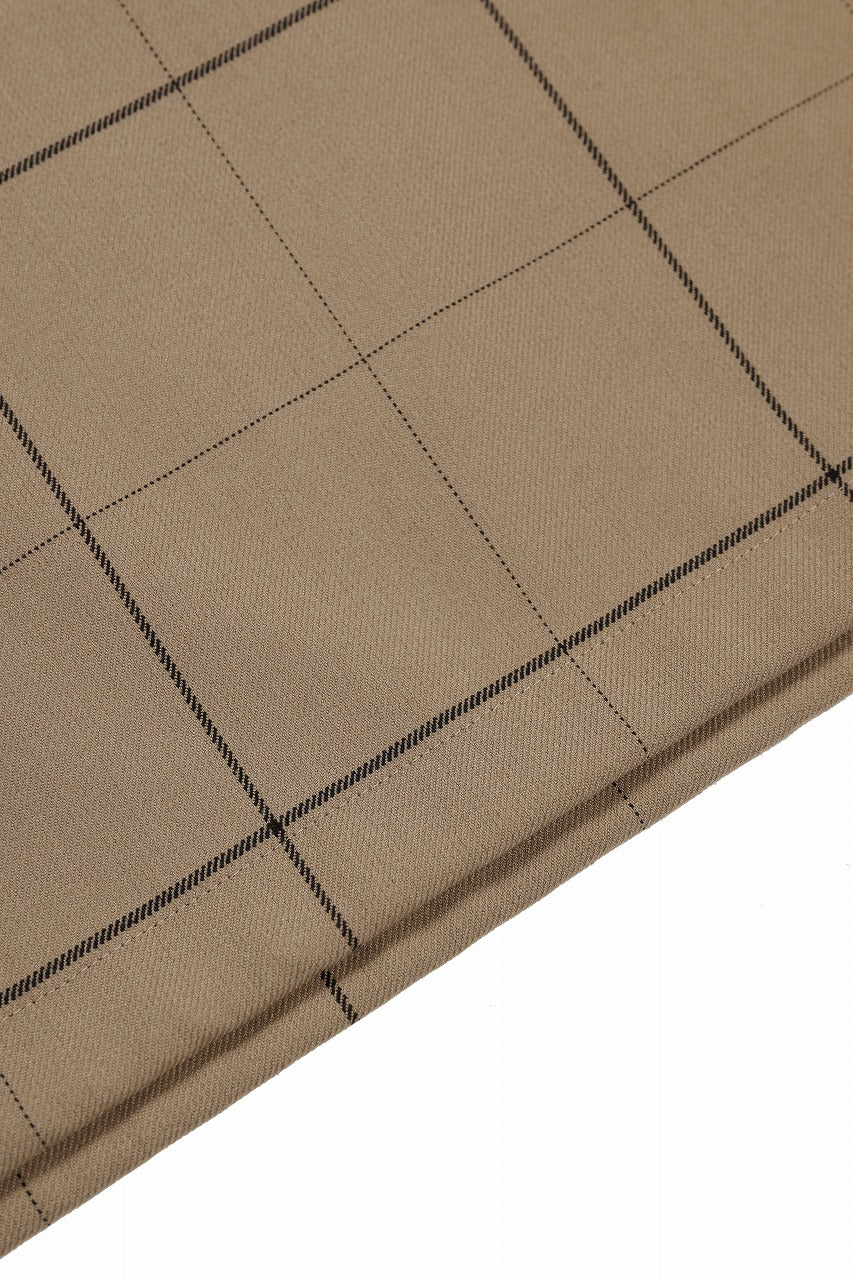 N/07 exclusive MOCK NECK HALF SLEEVE PULLOVER / WINDOWPANE CHECK TR TWILL (BEIGE) - Image 8