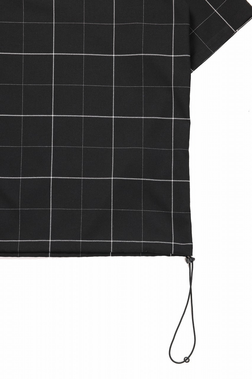 N/07 exclusive MOCK NECK HALF SLEEVE PULLOVER / WINDOWPANE CHECK TR TWILL (BLACK) - Image 5