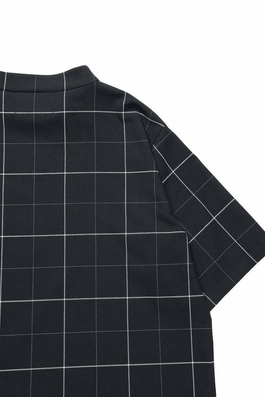 N/07 exclusive MOCK NECK HALF SLEEVE PULLOVER / WINDOWPANE CHECK TR TWILL (BLACK) - Image 7