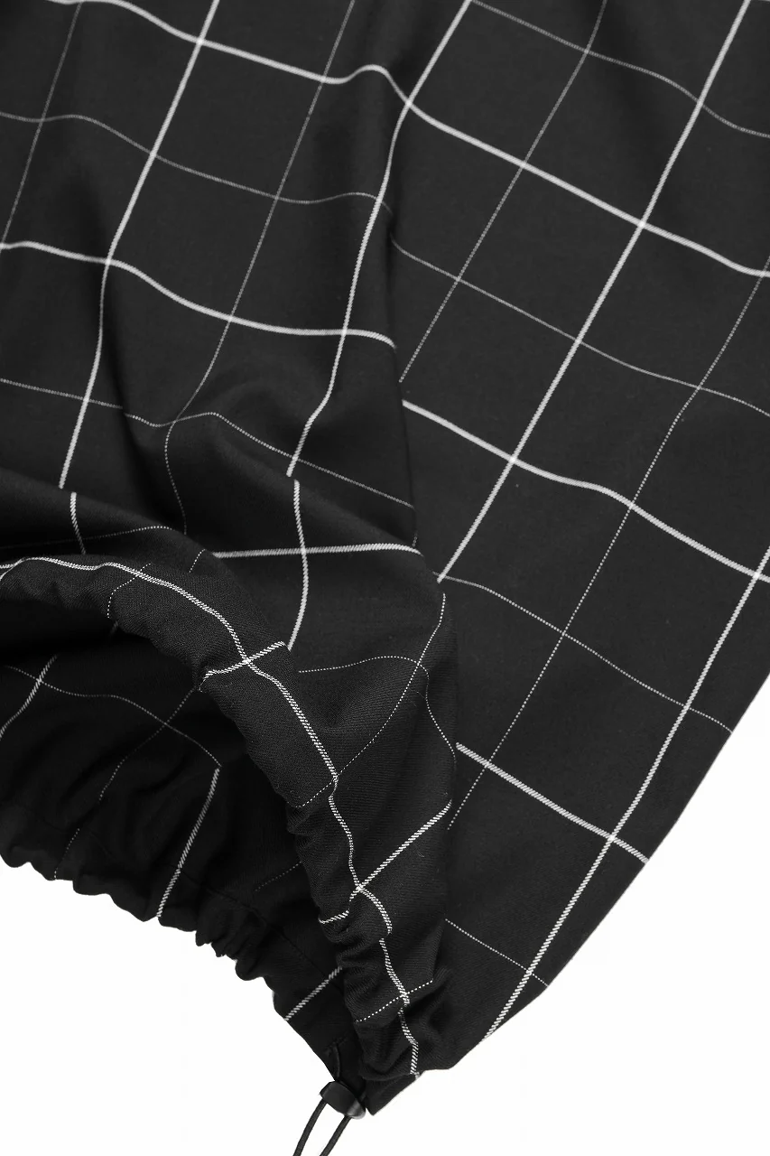 N/07 exclusive MOCK NECK HALF SLEEVE PULLOVER / WINDOWPANE CHECK TR TWILL (BLACK) - Image 8