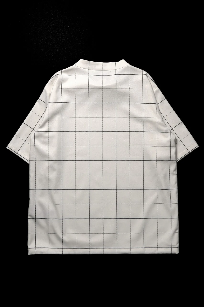 N/07 exclusive MOCK NECK HALF SLEEVE PULLOVER / WINDOWPANE CHECK TR TWILL (IVORY) - Image 3