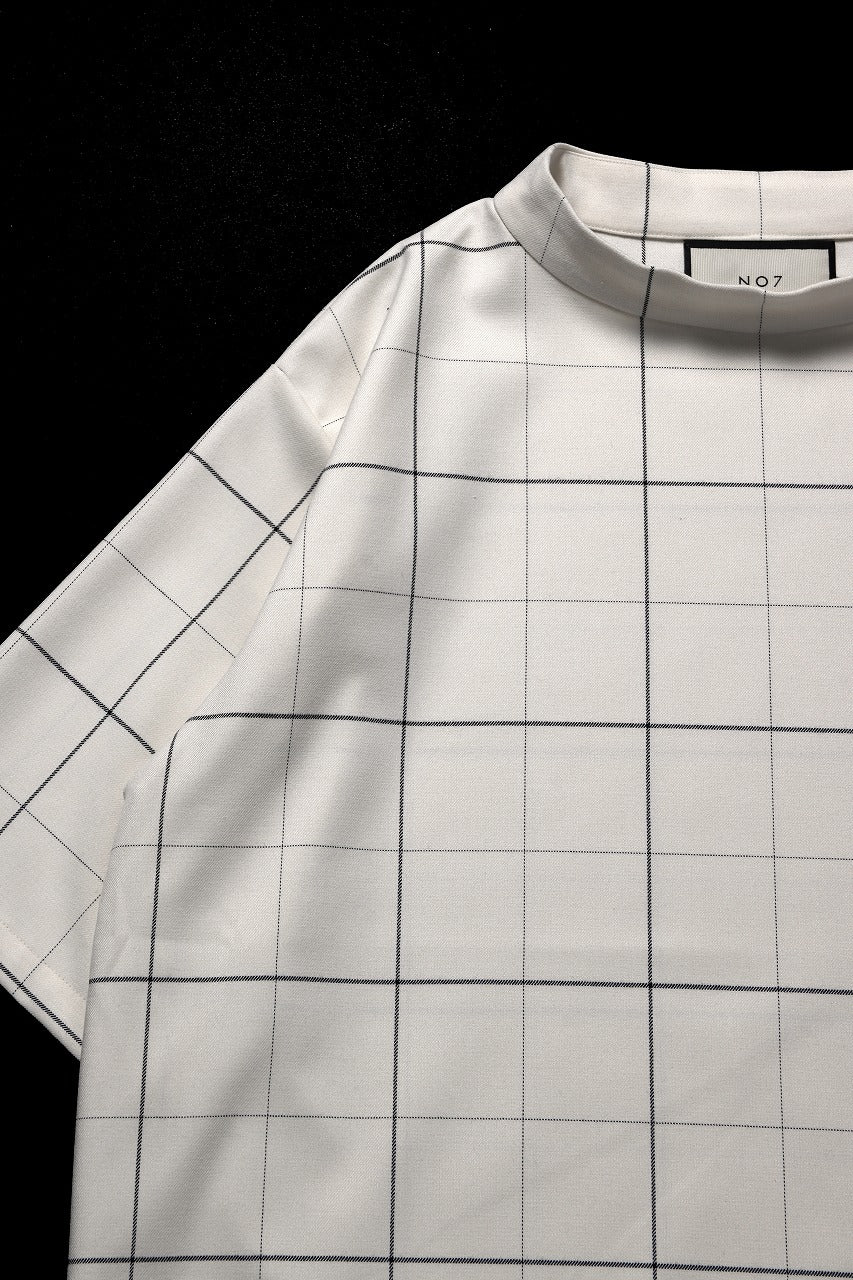 N/07 exclusive MOCK NECK HALF SLEEVE PULLOVER / WINDOWPANE CHECK TR TWILL (IVORY) - Image 5