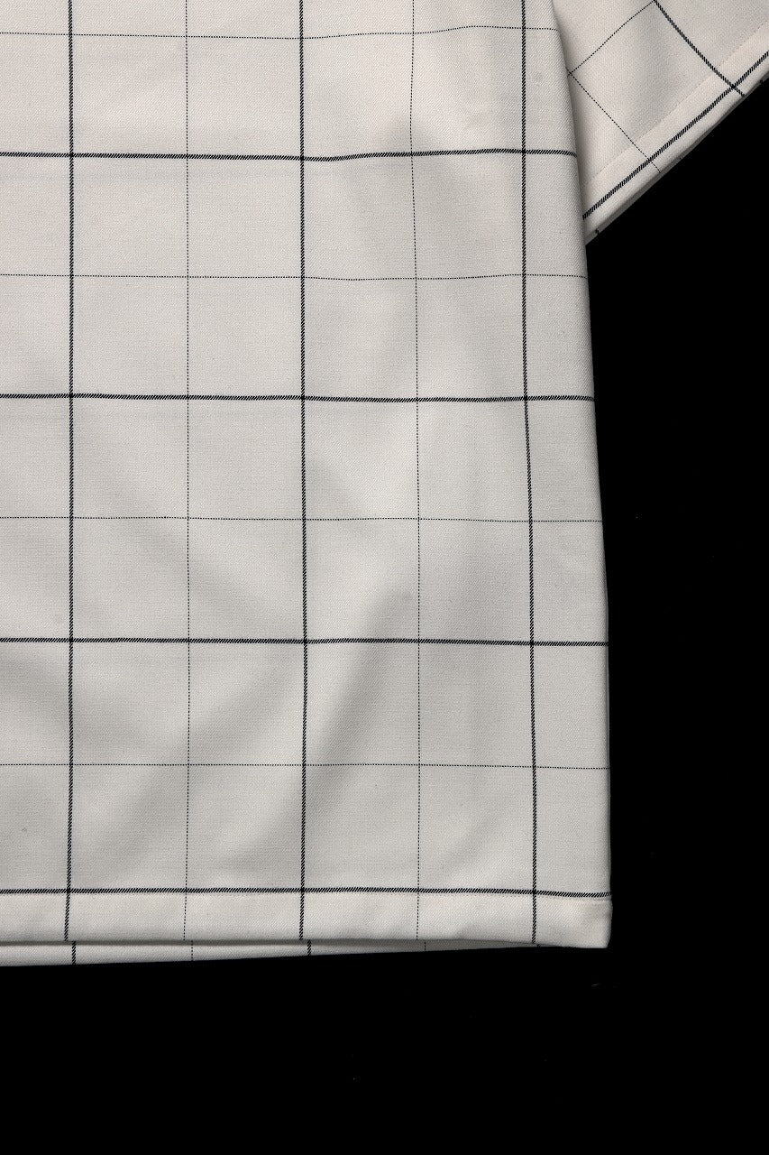 N/07 exclusive MOCK NECK HALF SLEEVE PULLOVER / WINDOWPANE CHECK TR TWILL (IVORY) - Image 7