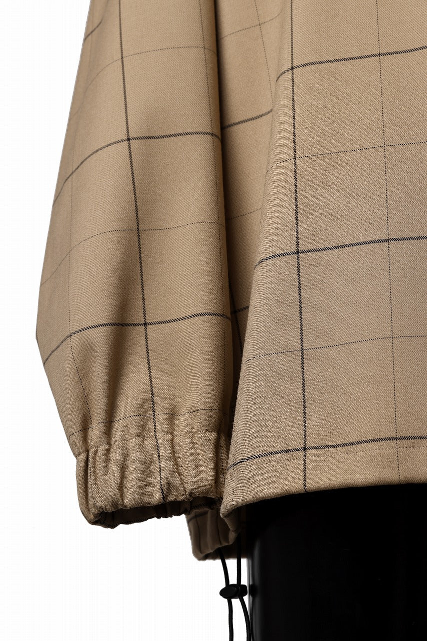 N/07 exclusive MOCK NECK PULLOVER / WINDOWPANE CHECK TR TWILL (BEIGE) - Image 14