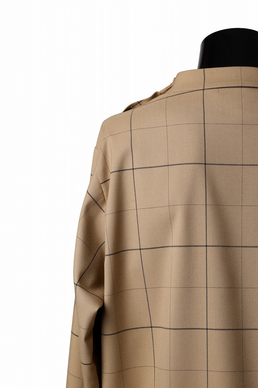 N/07 exclusive MOCK NECK PULLOVER / WINDOWPANE CHECK TR TWILL (BEIGE) - Image 18