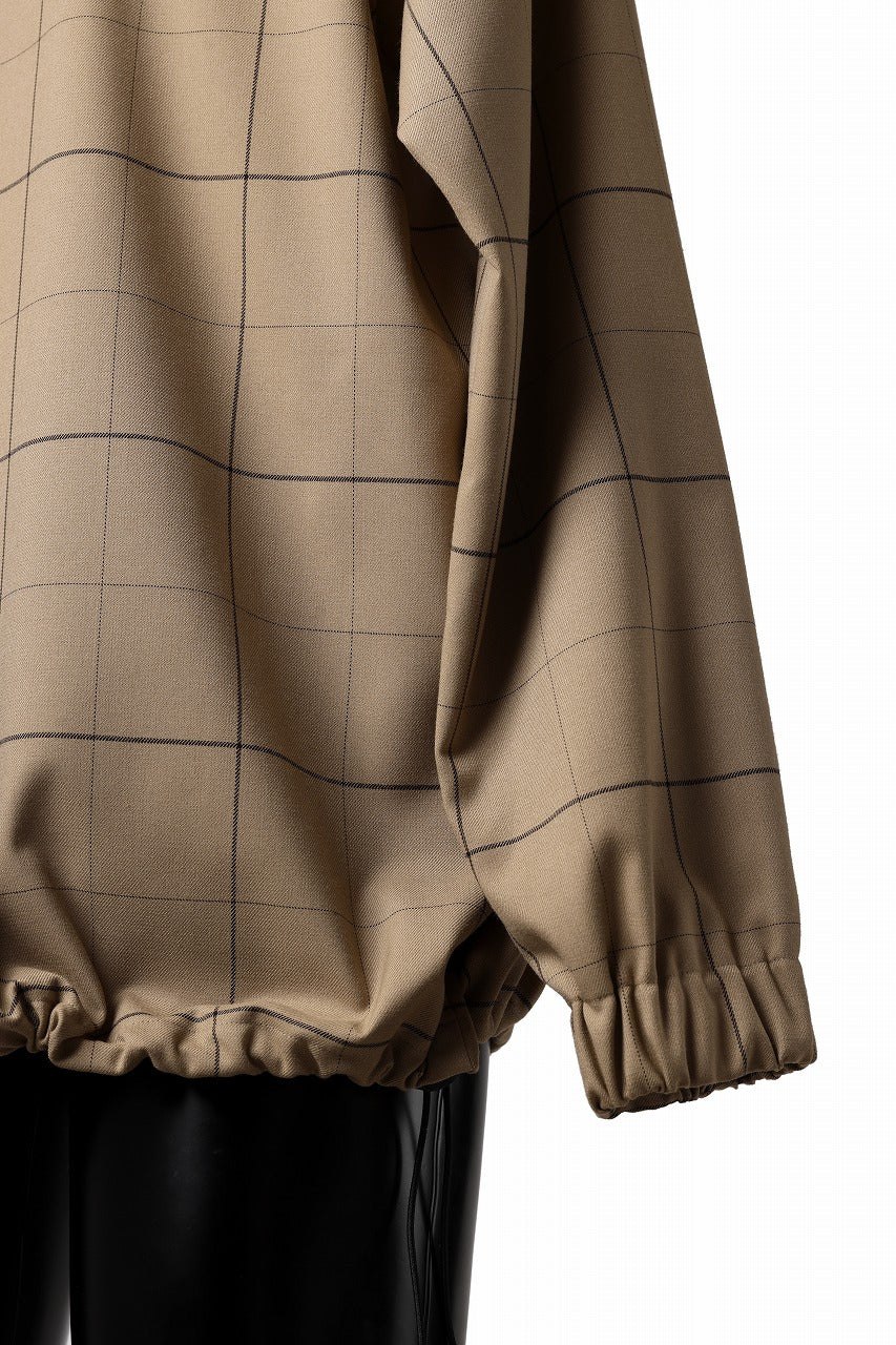 N/07 exclusive MOCK NECK PULLOVER / WINDOWPANE CHECK TR TWILL (BEIGE) - Image 19
