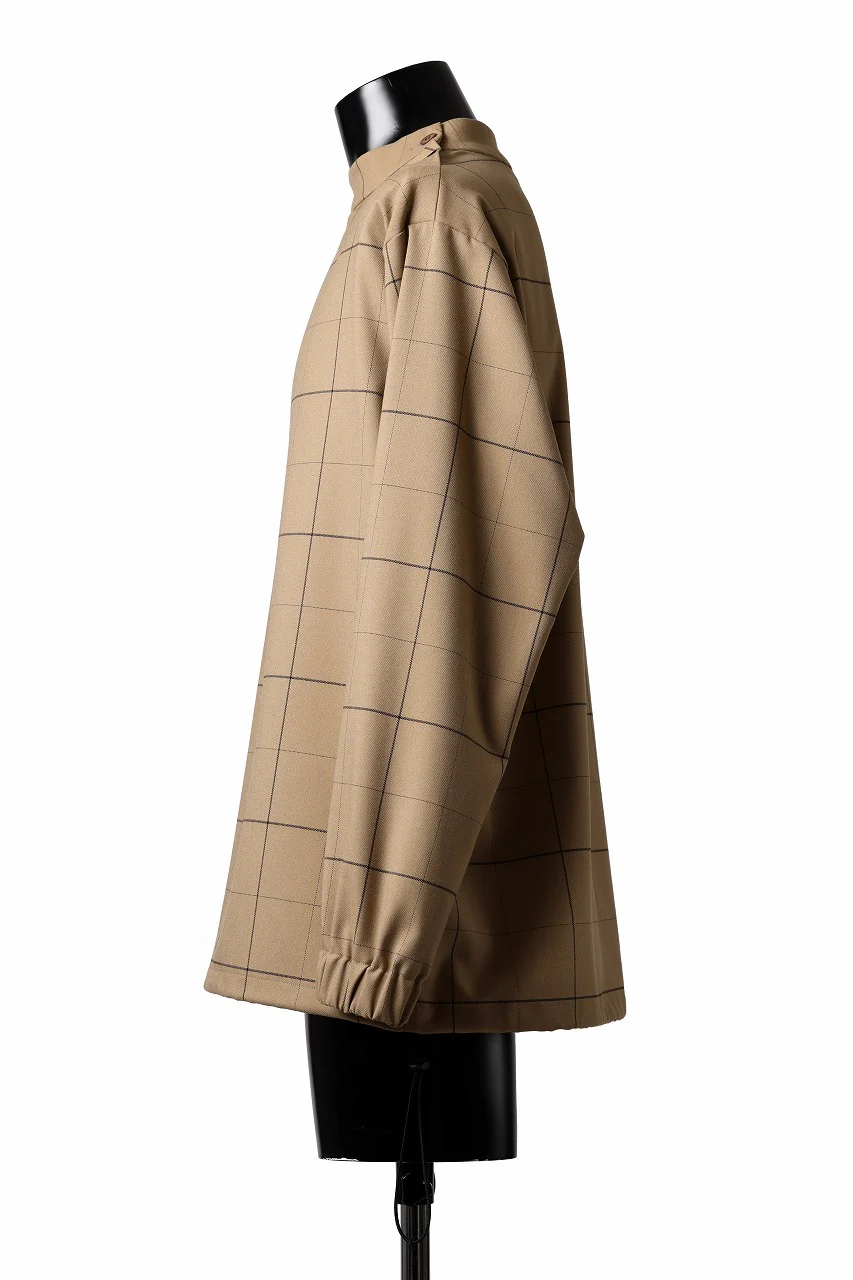 N/07 exclusive MOCK NECK PULLOVER / WINDOWPANE CHECK TR TWILL (BEIGE) - Image 6