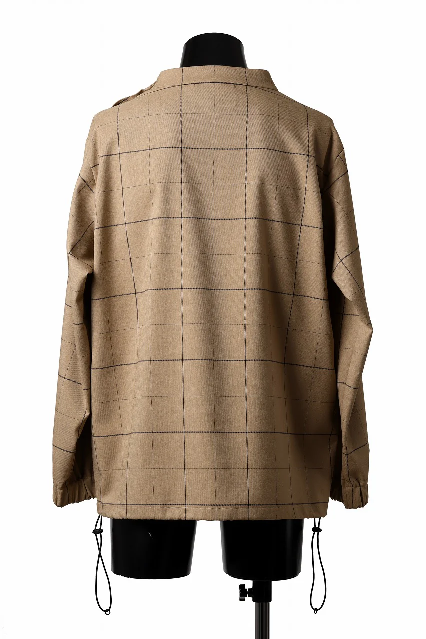 N/07 exclusive MOCK NECK PULLOVER / WINDOWPANE CHECK TR TWILL (BEIGE) - Image 7
