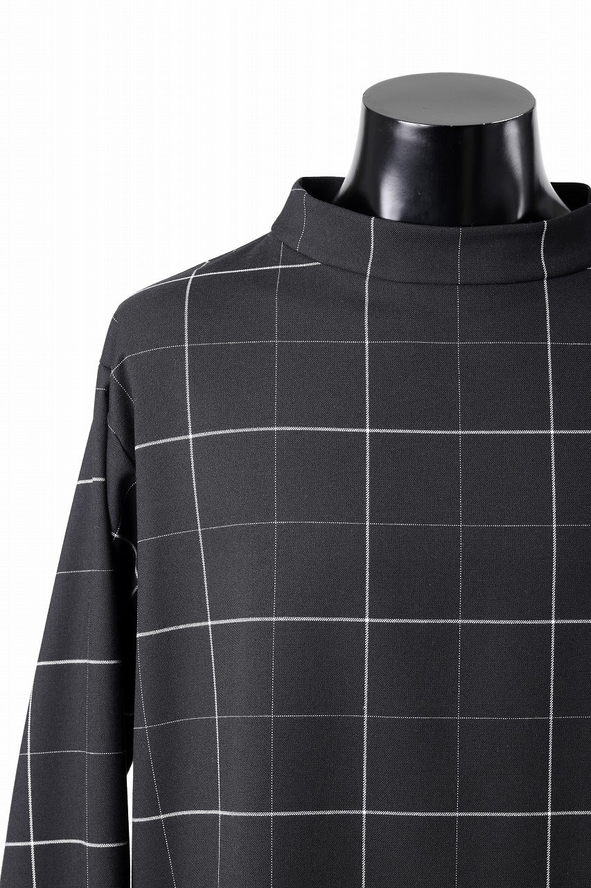 N/07 exclusive MOCK NECK PULLOVER / WINDOWPANE CHECK TR TWILL (BLACK) - Image 11