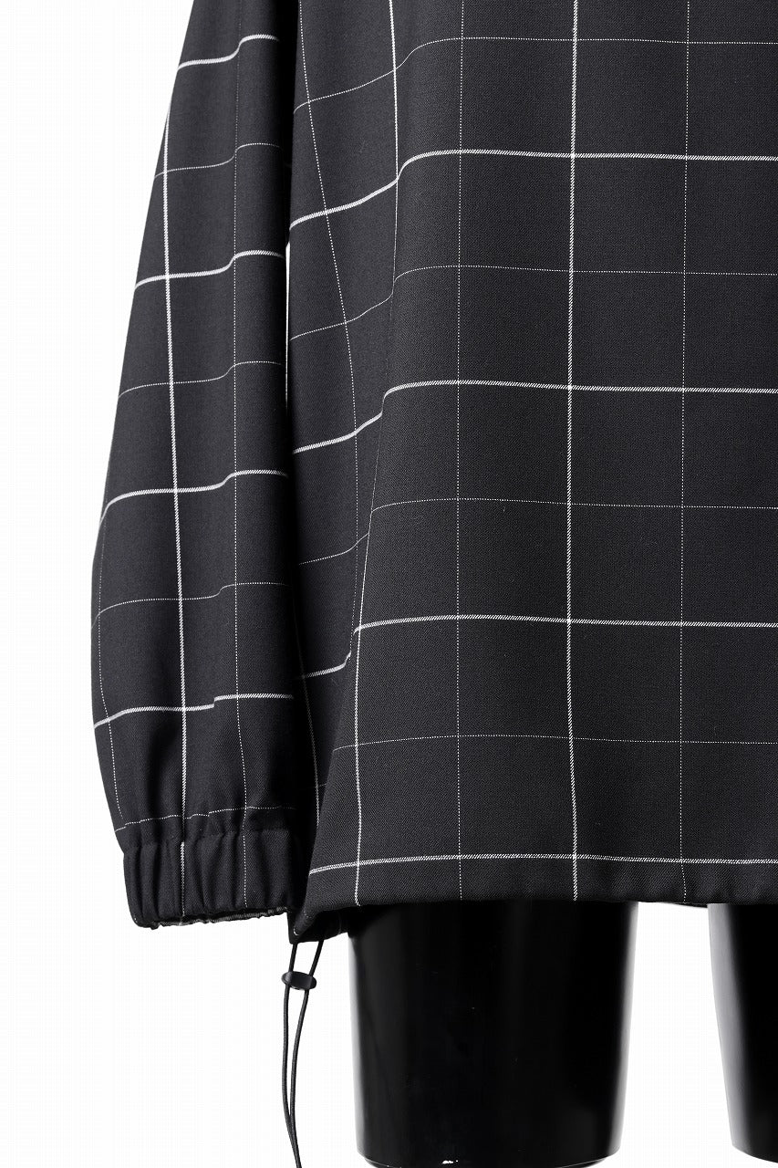 N/07 exclusive MOCK NECK PULLOVER / WINDOWPANE CHECK TR TWILL (BLACK) - Image 13