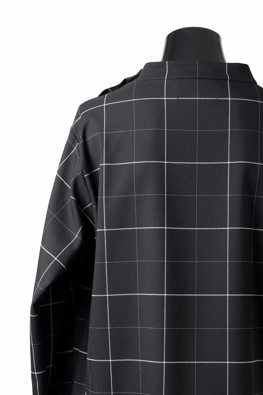 N/07 exclusive MOCK NECK PULLOVER / WINDOWPANE CHECK TR TWILL (BLACK) - Image 18