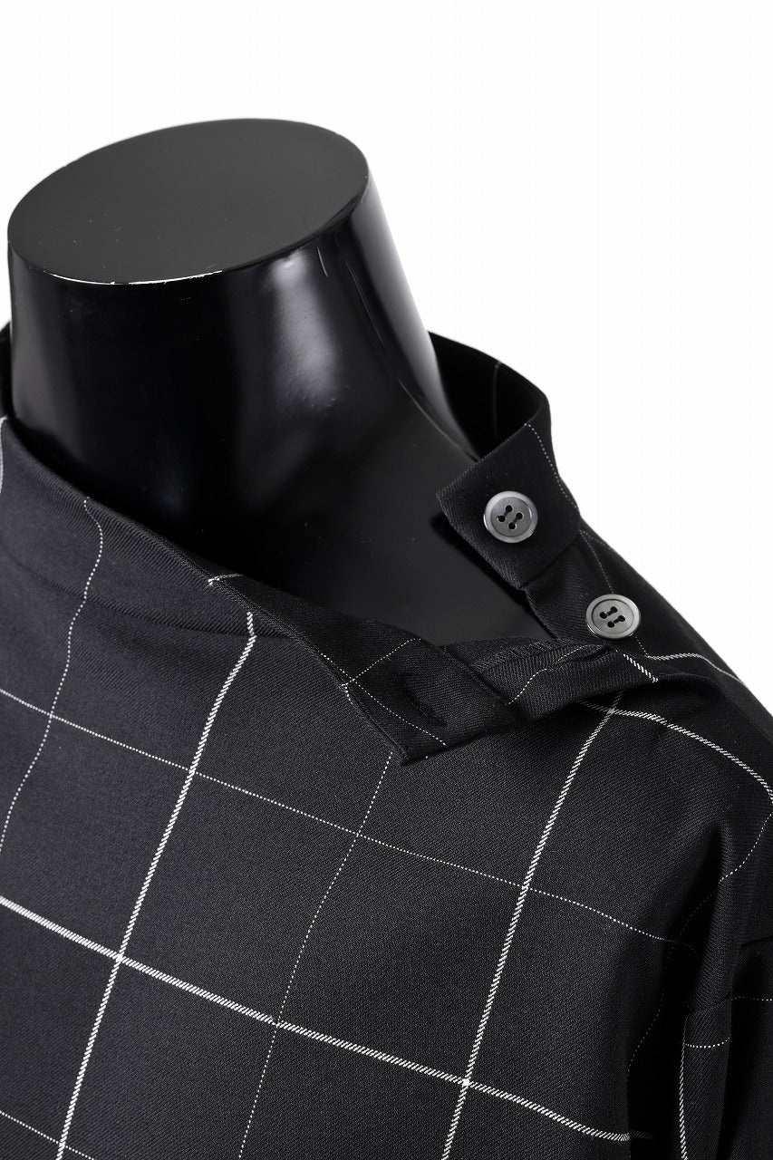N/07 exclusive MOCK NECK PULLOVER / WINDOWPANE CHECK TR TWILL (BLACK) - Image 21