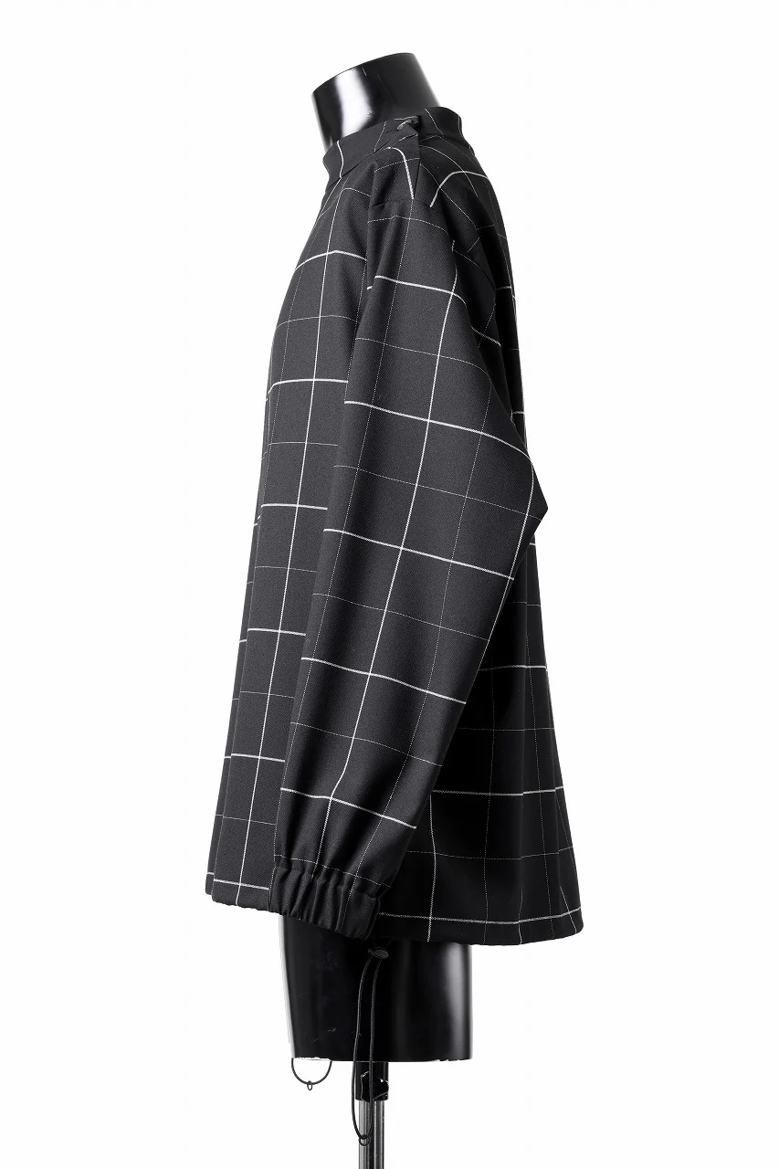 N/07 exclusive MOCK NECK PULLOVER / WINDOWPANE CHECK TR TWILL (BLACK) - Image 7