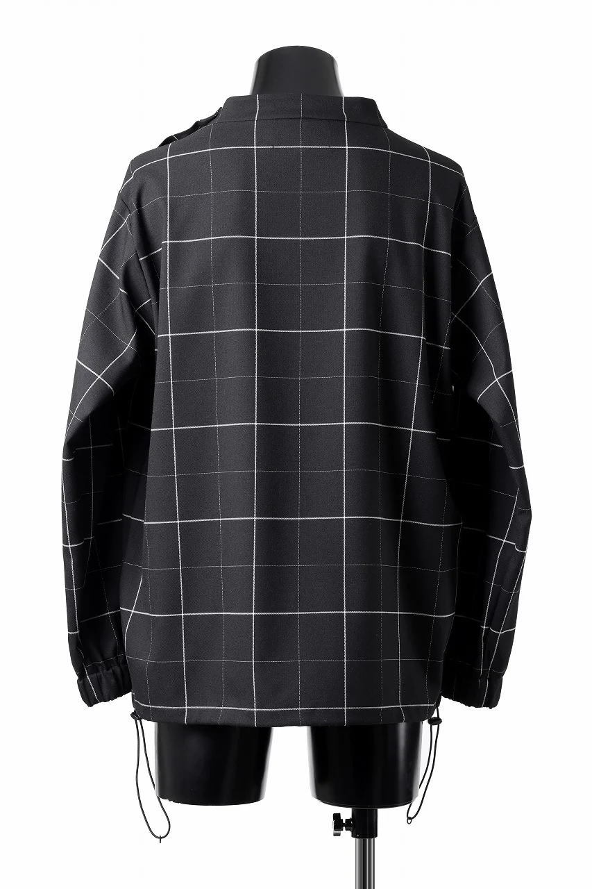 N/07 exclusive MOCK NECK PULLOVER / WINDOWPANE CHECK TR TWILL (BLACK) - Image 8