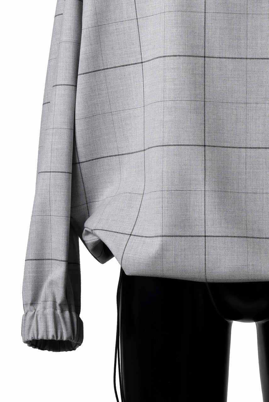 N/07 exclusive MOCK NECK PULLOVER / WINDOWPANE CHECK TR TWILL (GREY) - Image 10
