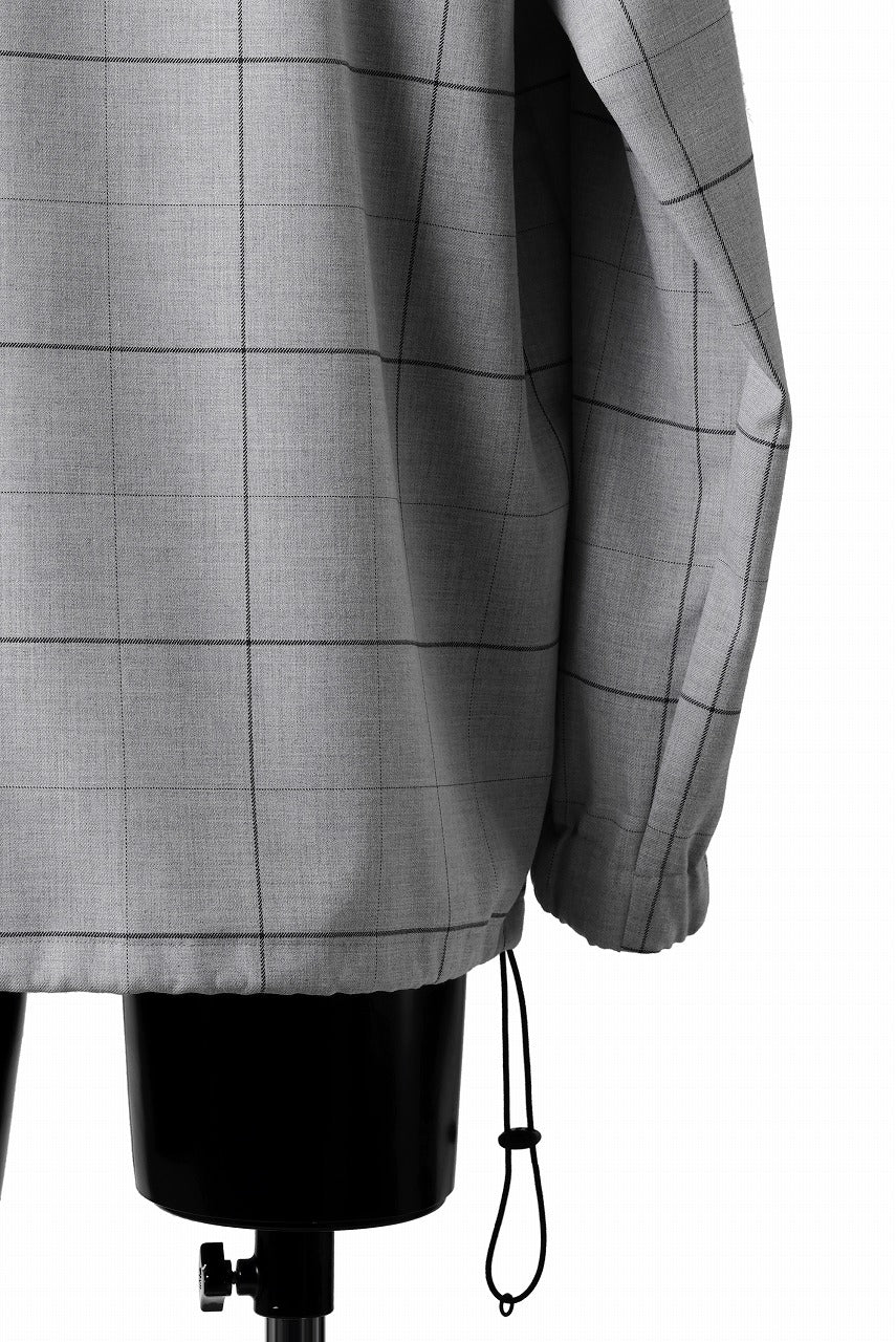 N/07 exclusive MOCK NECK PULLOVER / WINDOWPANE CHECK TR TWILL (GREY) - Image 11