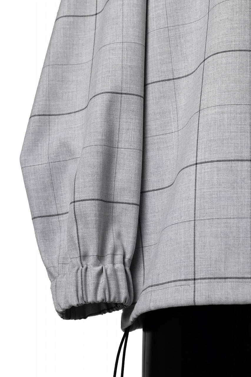 N/07 exclusive MOCK NECK PULLOVER / WINDOWPANE CHECK TR TWILL (GREY) - Image 12