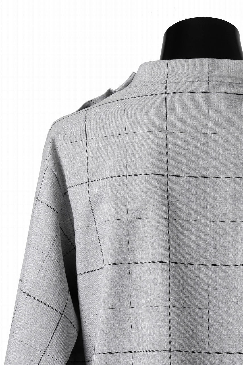N/07 exclusive MOCK NECK PULLOVER / WINDOWPANE CHECK TR TWILL (GREY) - Image 15