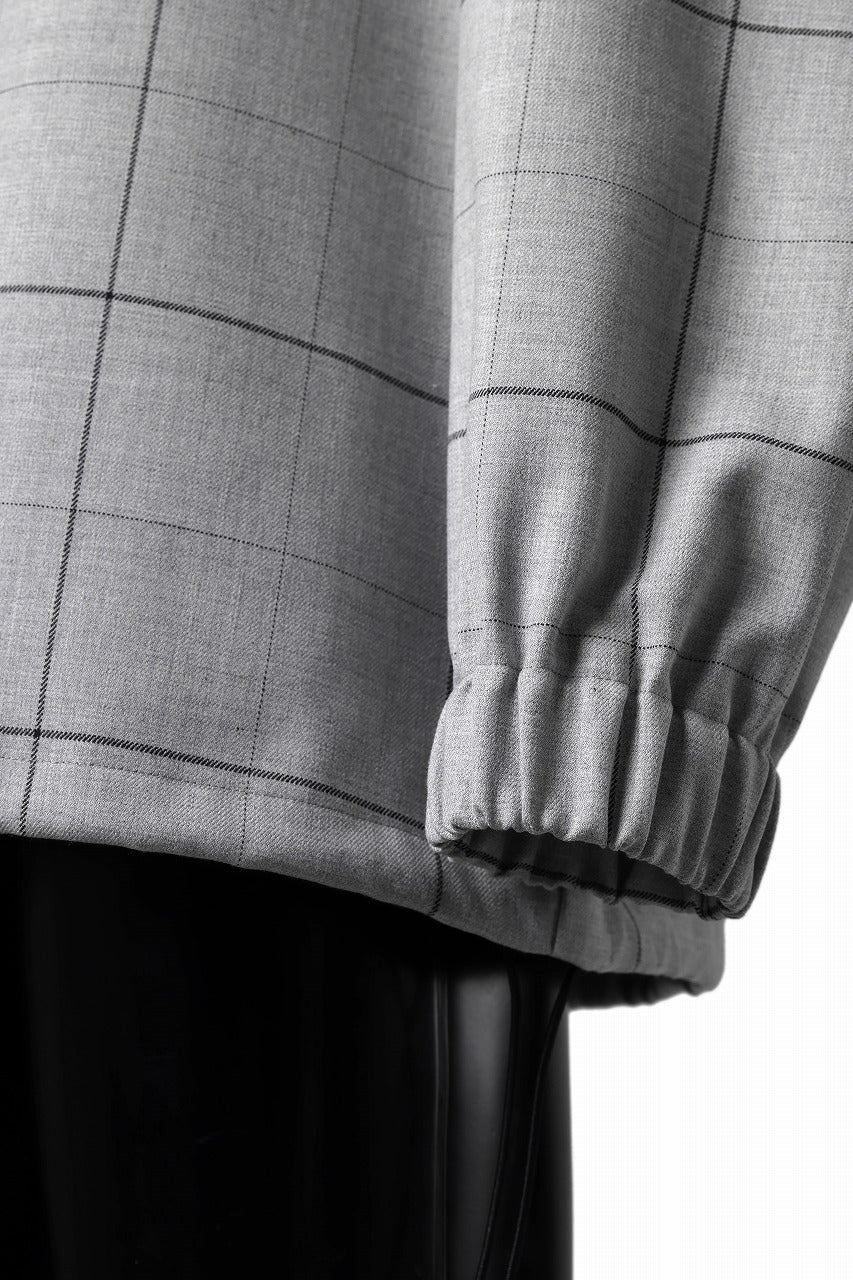 N/07 exclusive MOCK NECK PULLOVER / WINDOWPANE CHECK TR TWILL (GREY) - Image 17