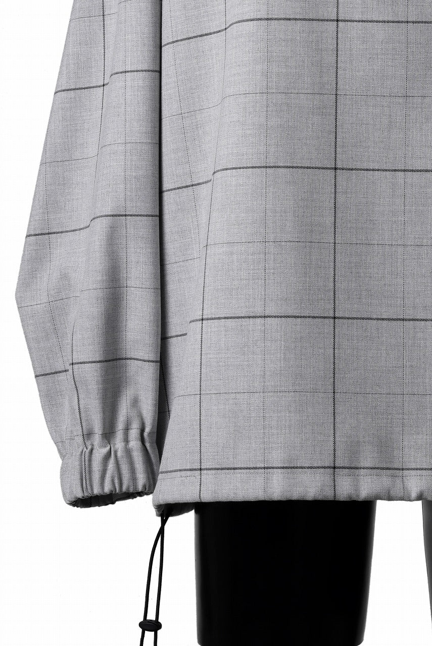 N/07 exclusive MOCK NECK PULLOVER / WINDOWPANE CHECK TR TWILL (GREY) - Image 18