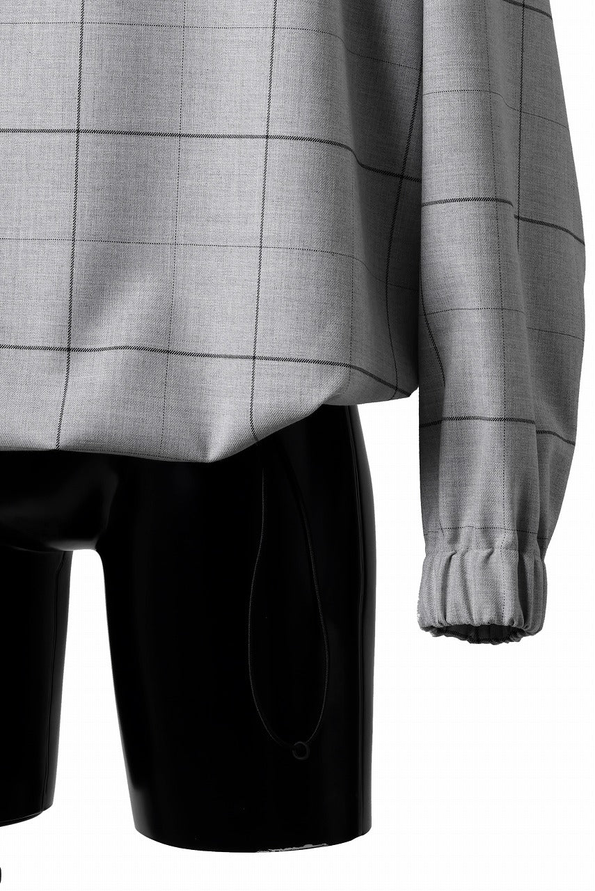 N/07 exclusive MOCK NECK PULLOVER / WINDOWPANE CHECK TR TWILL (GREY) - Image 19