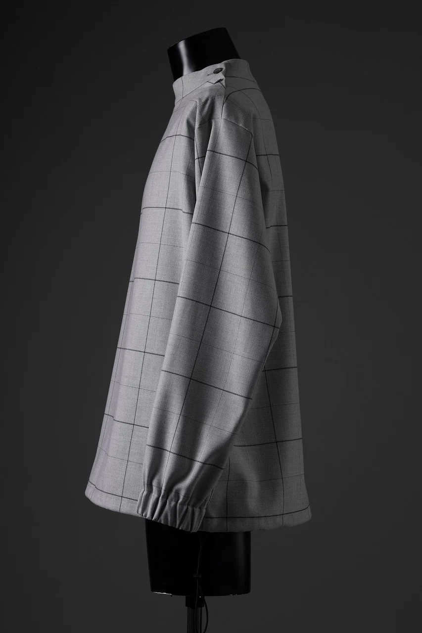 N/07 exclusive MOCK NECK PULLOVER / WINDOWPANE CHECK TR TWILL (GREY) - Image 23