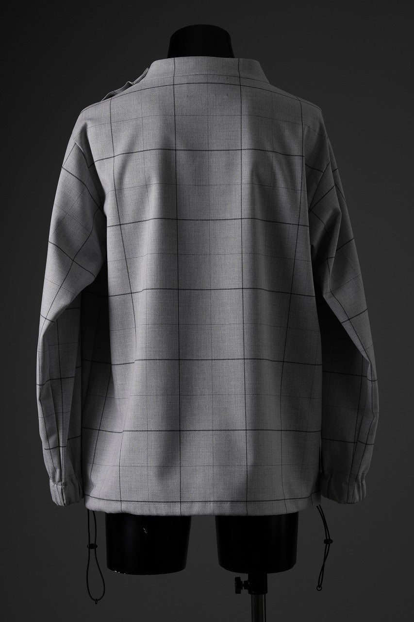 N/07 exclusive MOCK NECK PULLOVER / WINDOWPANE CHECK TR TWILL (GREY) - Image 24