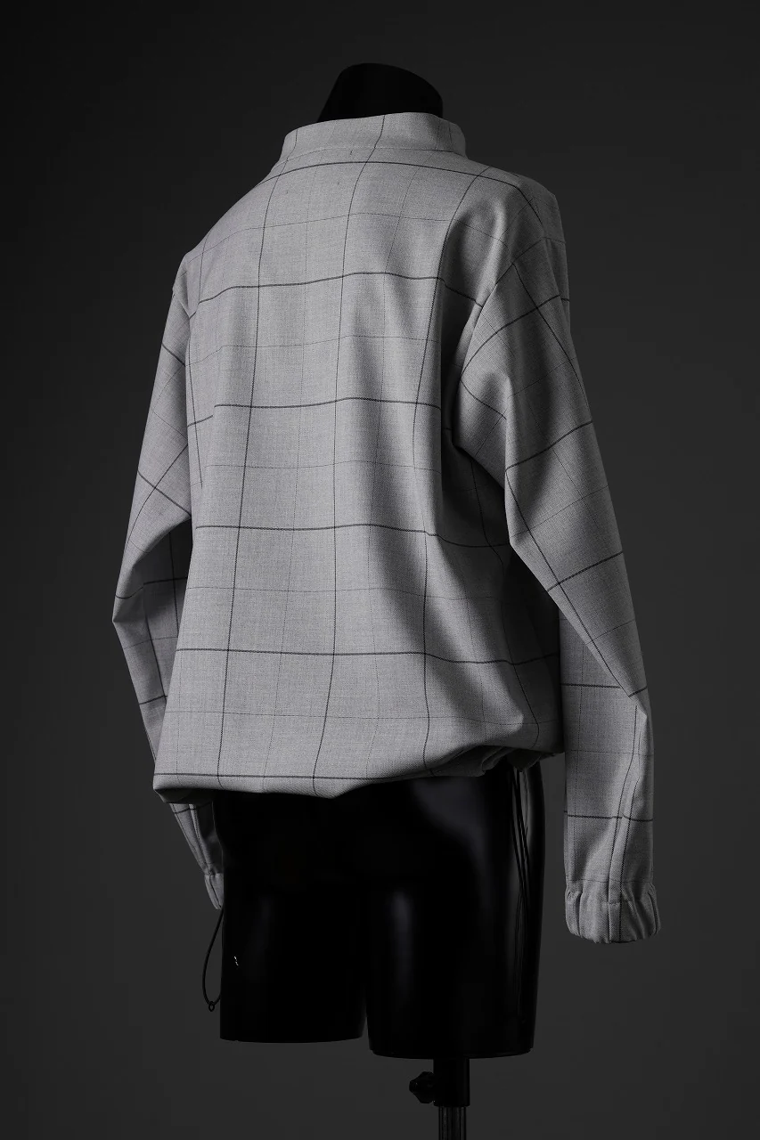N/07 exclusive MOCK NECK PULLOVER / WINDOWPANE CHECK TR TWILL (GREY) - Image 25