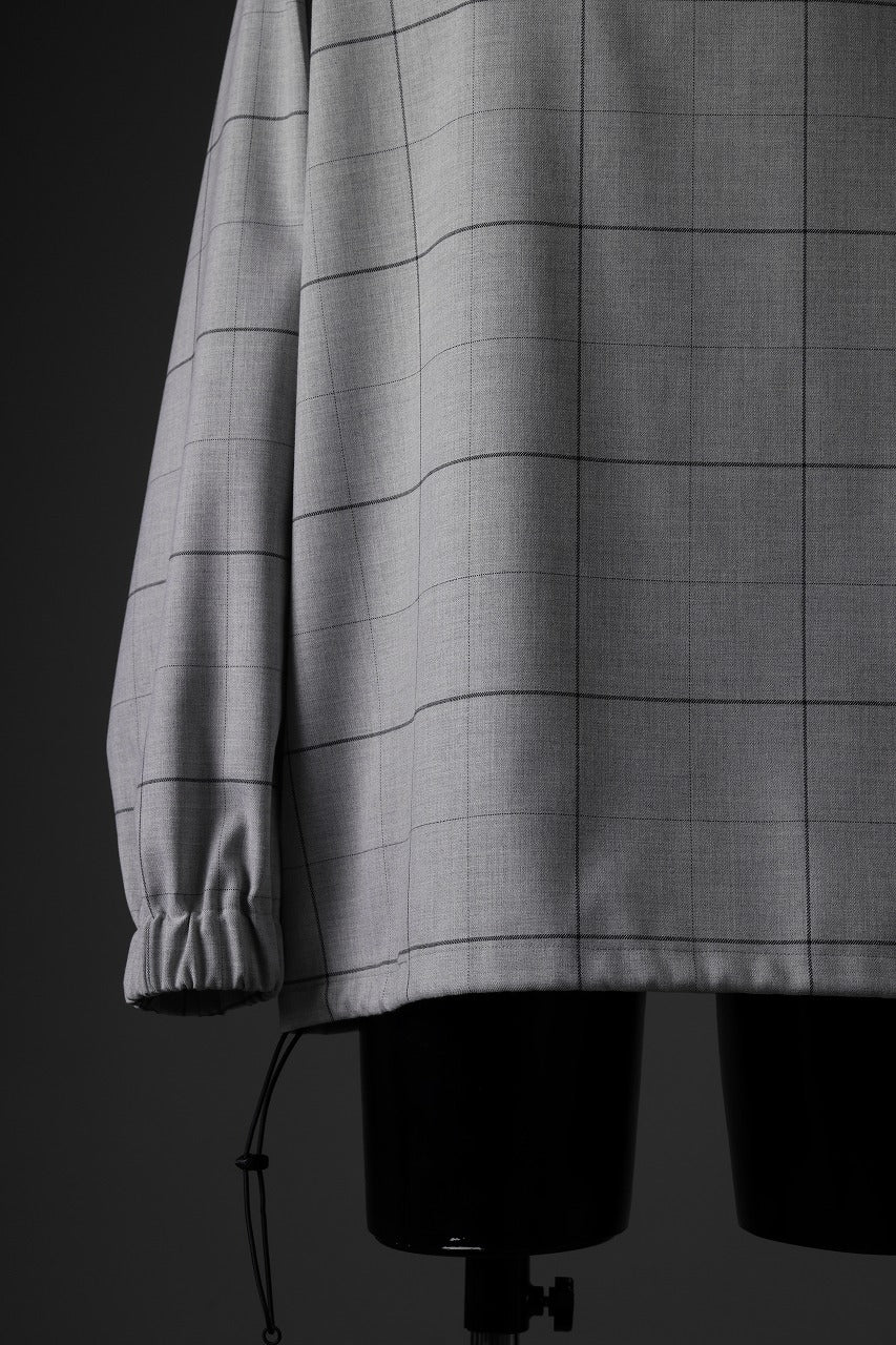N/07 exclusive MOCK NECK PULLOVER / WINDOWPANE CHECK TR TWILL (GREY) - Image 29