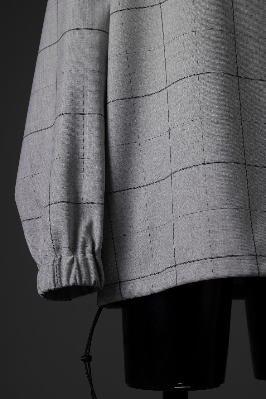 N/07 exclusive MOCK NECK PULLOVER / WINDOWPANE CHECK TR TWILL (GREY) - Image 30