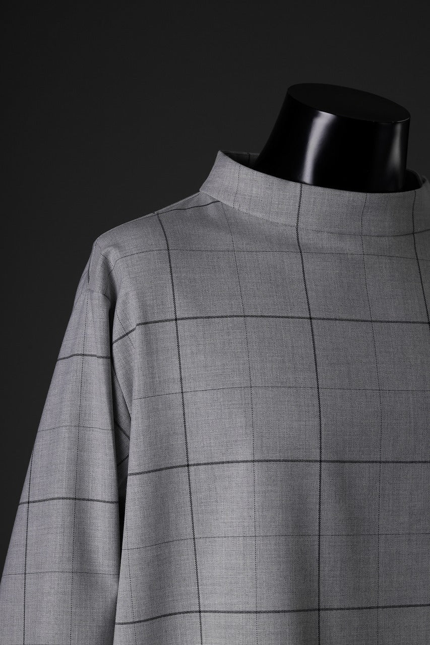 N/07 exclusive MOCK NECK PULLOVER / WINDOWPANE CHECK TR TWILL (GREY) - Image 31