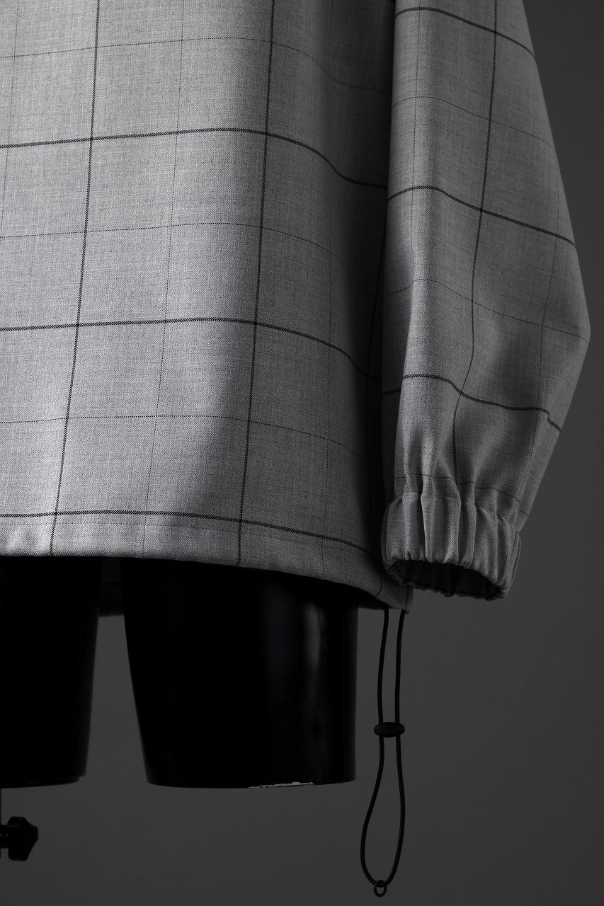 N/07 exclusive MOCK NECK PULLOVER / WINDOWPANE CHECK TR TWILL (GREY) - Image 33