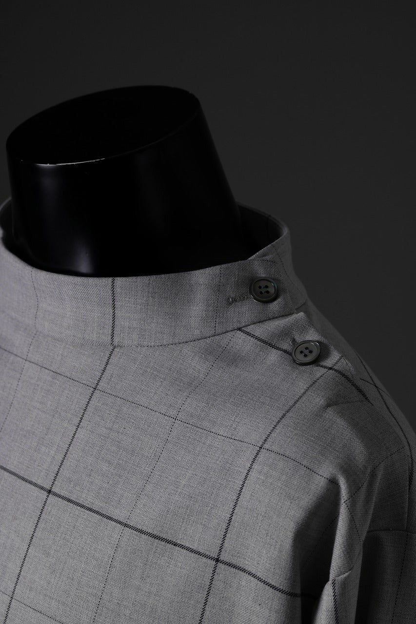 N/07 exclusive MOCK NECK PULLOVER / WINDOWPANE CHECK TR TWILL (GREY) - Image 34