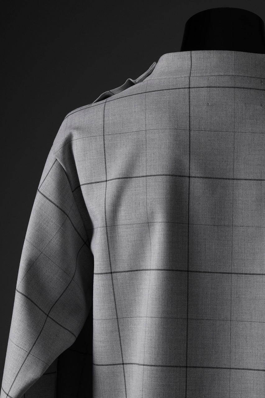 N/07 exclusive MOCK NECK PULLOVER / WINDOWPANE CHECK TR TWILL (GREY) - Image 35