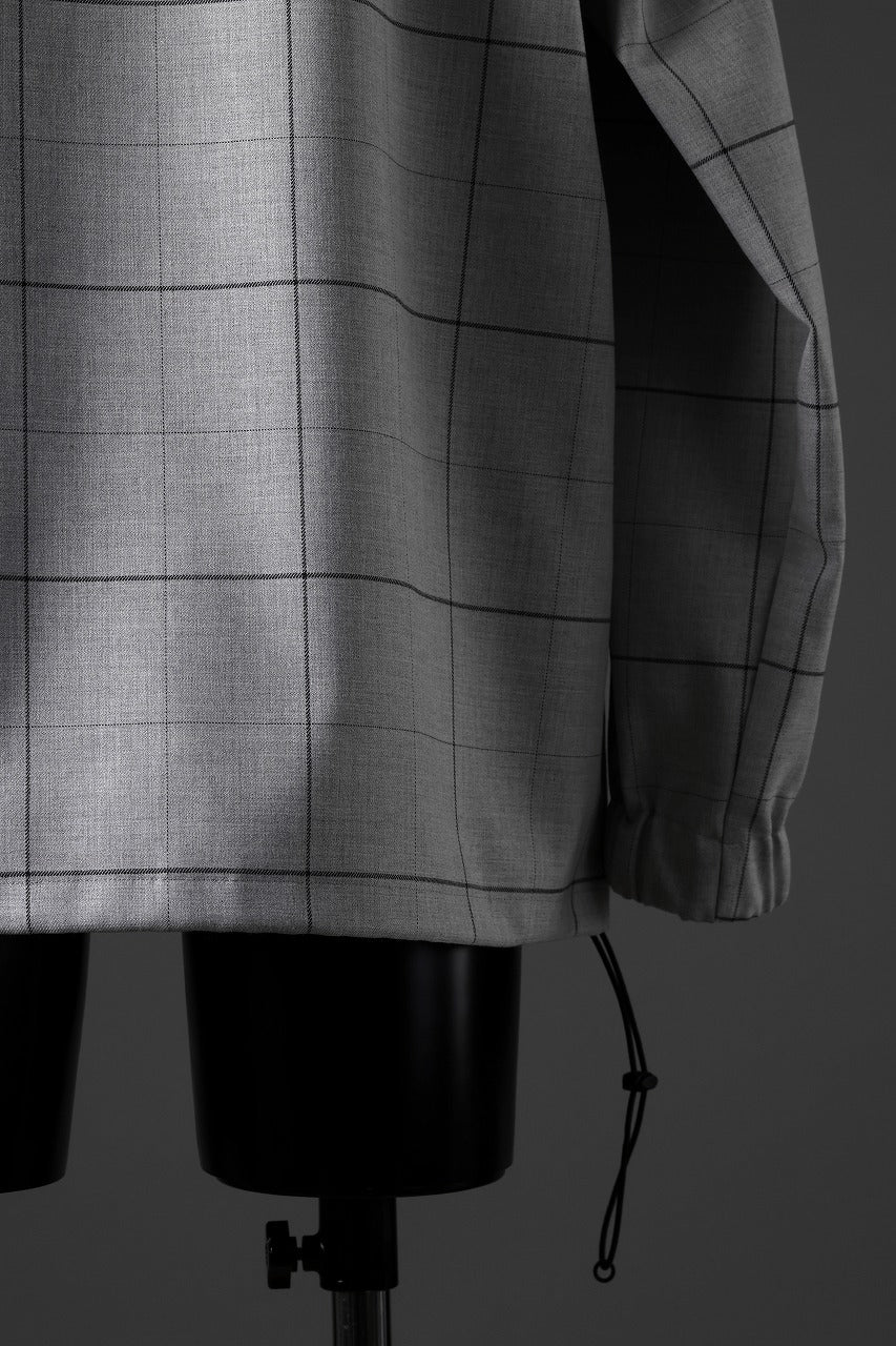 N/07 exclusive MOCK NECK PULLOVER / WINDOWPANE CHECK TR TWILL (GREY) - Image 36